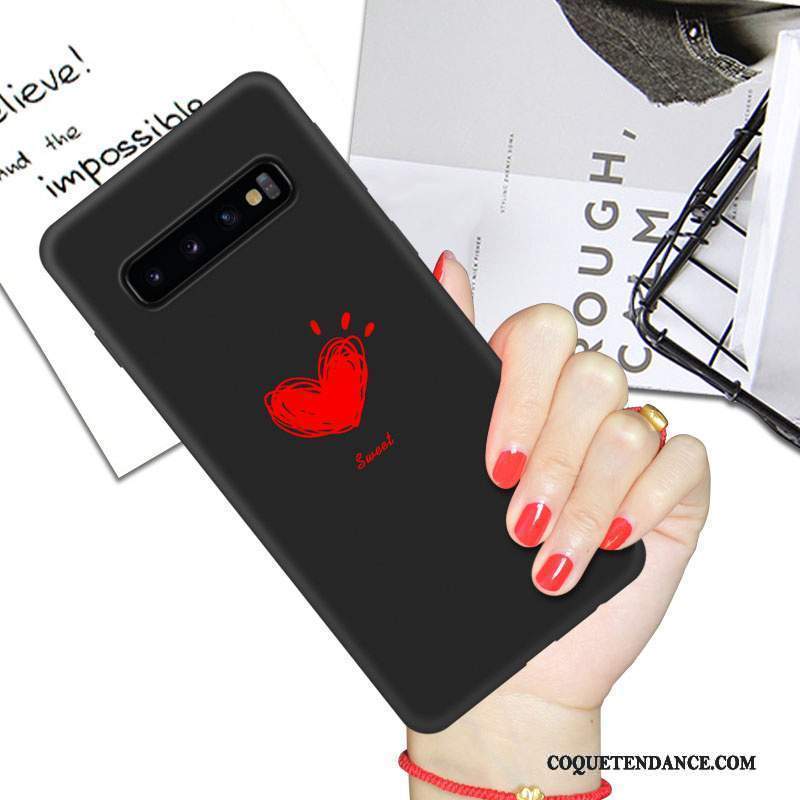 Samsung Galaxy S10 Coque Tendance Étui Silicone Noir Protection