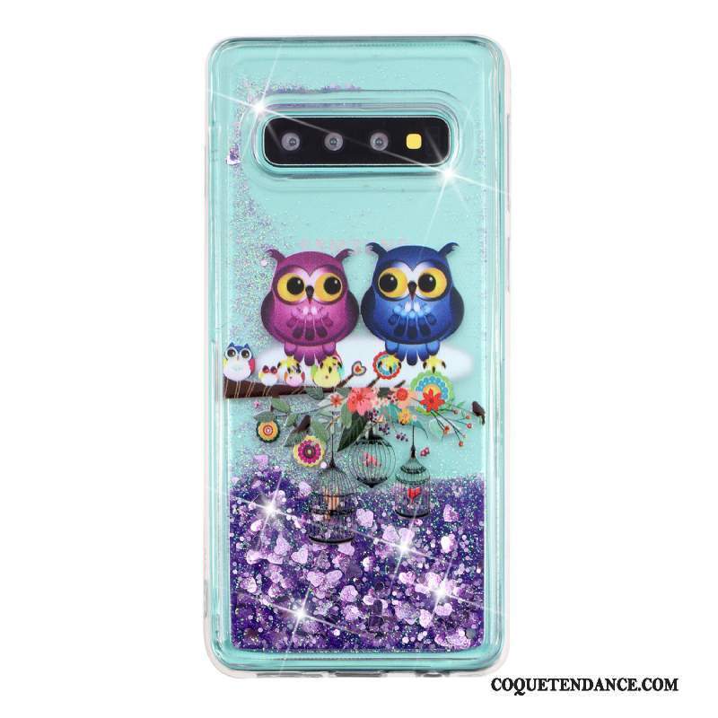 Samsung Galaxy S10+ Coque Étui Transparent Quicksand Protection De Téléphone