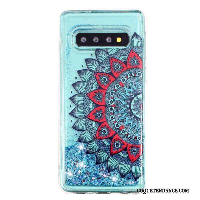 Samsung Galaxy S10+ Coque Étui Transparent Quicksand Protection De Téléphone