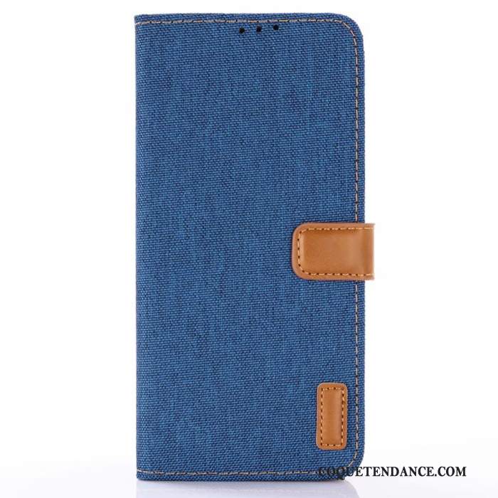 Samsung Galaxy S10 Lite Coque Protection Étui En Cuir Housse Denim Bleu