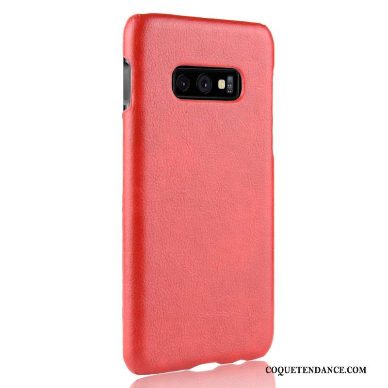 Samsung Galaxy S10e Coque Sac Protection Litchi Étui Marron