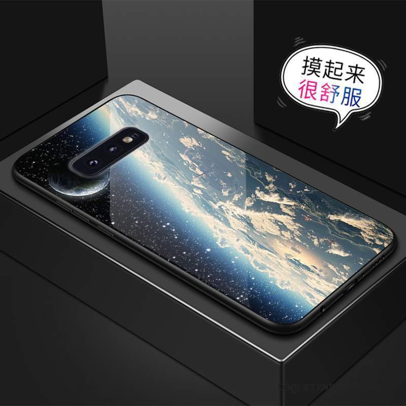 Samsung Galaxy S10e Coque Verre Créatif Jaune Incassable De Téléphone