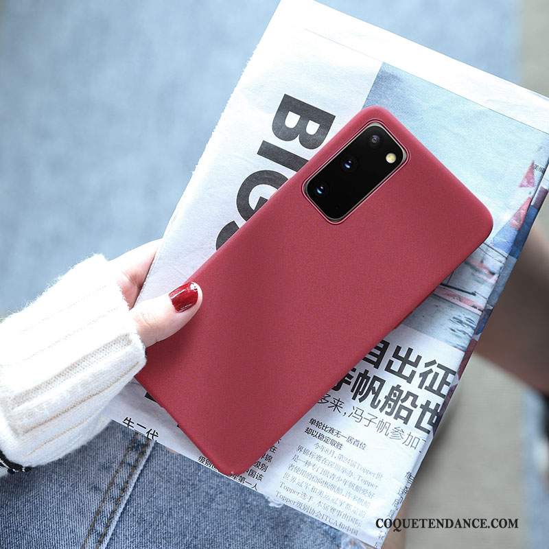 Samsung Galaxy S20 Coque Difficile Rouge Marque De Tendance Délavé En Daim