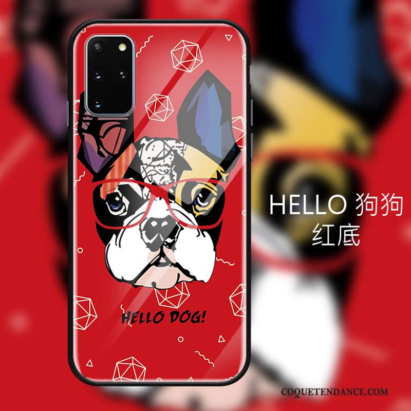 Samsung Galaxy S20+ Coque Rouge Protection Chiens Tendance Miroir