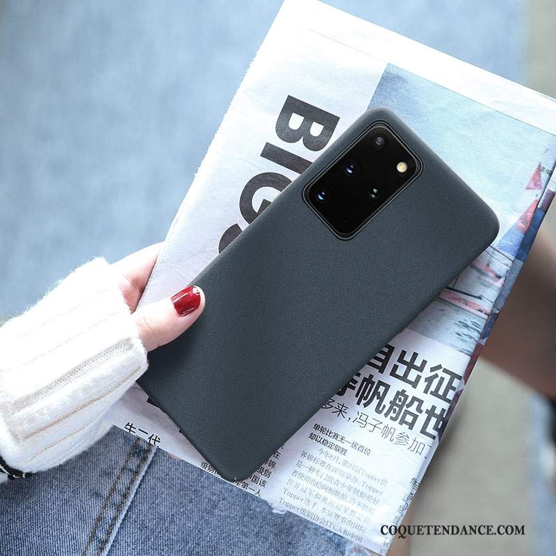 Samsung Galaxy S20+ Coque Étui Délavé En Daim Simple Vert De Téléphone