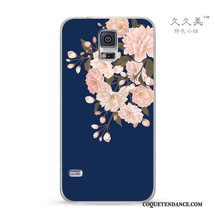 Samsung Galaxy S4 Coque Protection Fluide Doux Sakura Silicone Bleu