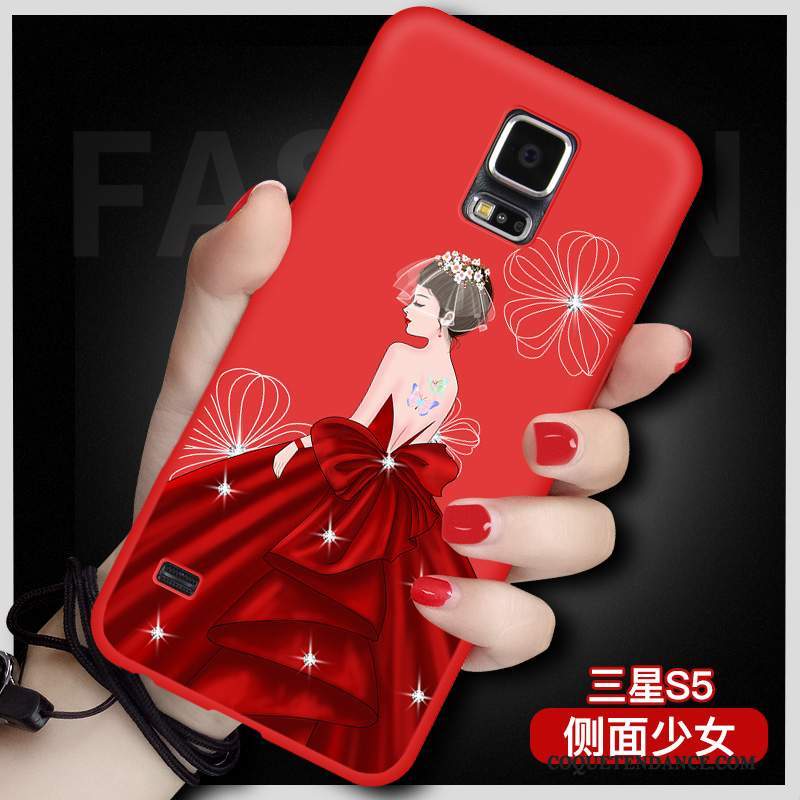 Samsung Galaxy S5 Coque Grand Rouge Protection Tout Compris Silicone