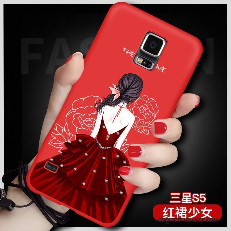 Samsung Galaxy S5 Coque Grand Rouge Protection Tout Compris Silicone