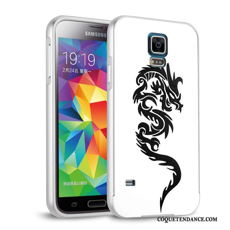 Samsung Galaxy S5 Coque Métal Étui Argent Protection Border