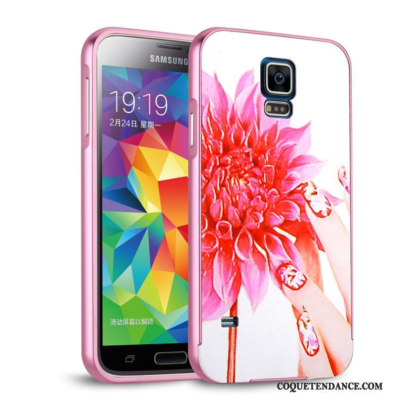 Samsung Galaxy S5 Coque Métal Étui Argent Protection Border