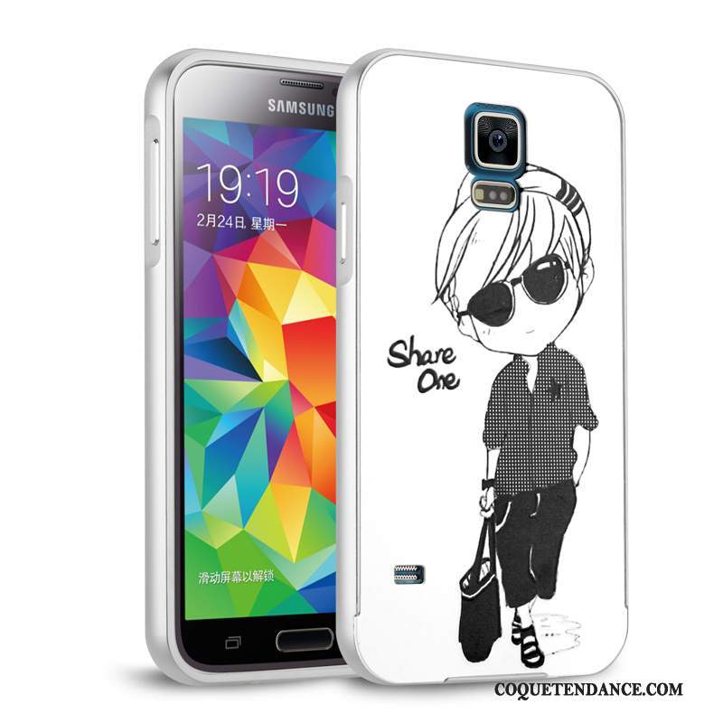 Samsung Galaxy S5 Coque Métal Étui Argent Protection Border