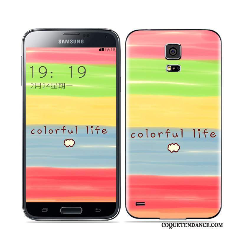 Samsung Galaxy S5 Coque Noir Multicolore Or Blanc