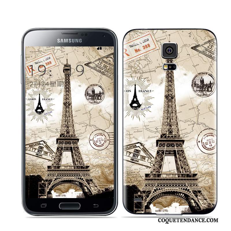 Samsung Galaxy S5 Coque Noir Multicolore Or Blanc