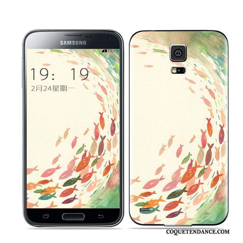 Samsung Galaxy S5 Coque Noir Multicolore Or Blanc