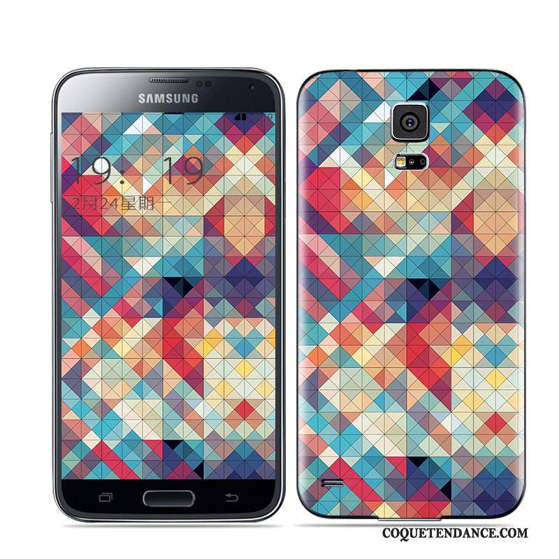 Samsung Galaxy S5 Coque Noir Multicolore Or Blanc