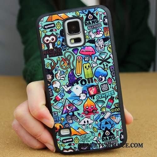 Samsung Galaxy S5 Coque Protection Border Délavé En Daim Multicolore Étui