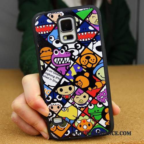 Samsung Galaxy S5 Coque Protection Border Délavé En Daim Multicolore Étui