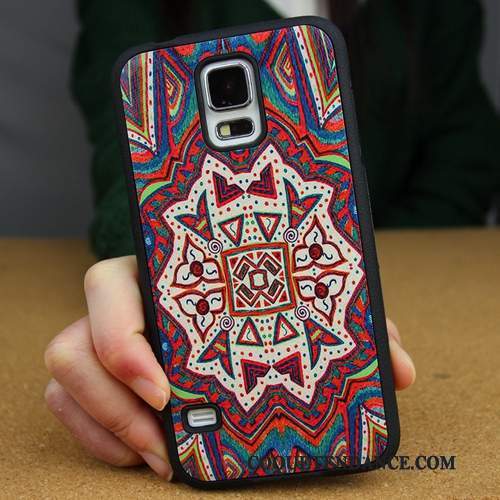 Samsung Galaxy S5 Coque Protection Border Délavé En Daim Multicolore Étui