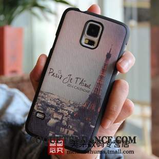 Samsung Galaxy S5 Coque Protection Border Délavé En Daim Multicolore Étui