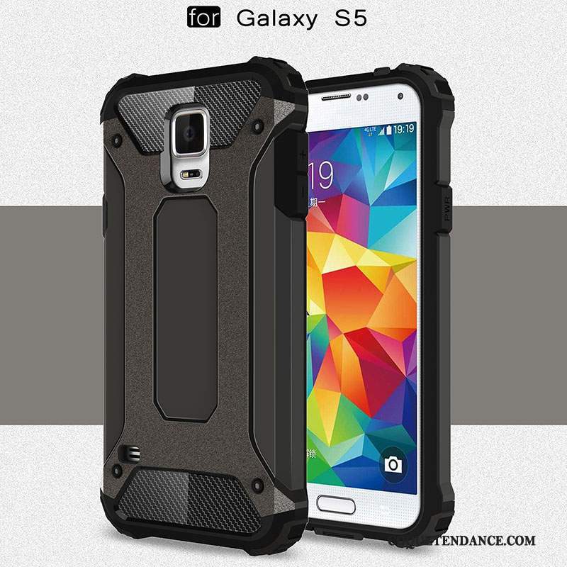 Samsung Galaxy S5 Coque Étui Protection Délavé En Daim Tout Compris Argent