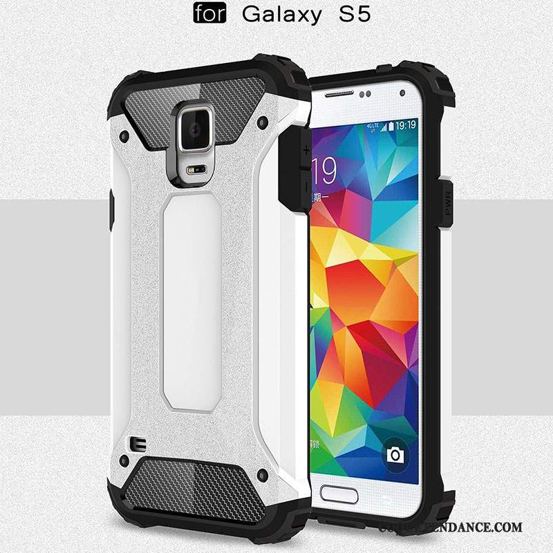 Samsung Galaxy S5 Coque Étui Protection Délavé En Daim Tout Compris Argent