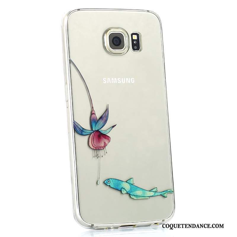 Samsung Galaxy S6 Coque Blanc Personnalité Charmant Silicone Protection