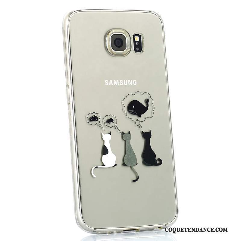 Samsung Galaxy S6 Coque Blanc Personnalité Charmant Silicone Protection