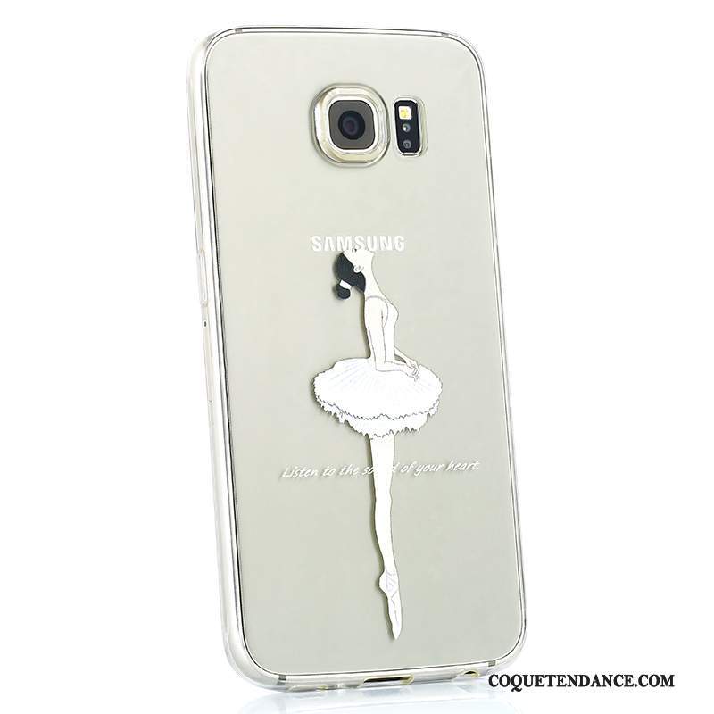 Samsung Galaxy S6 Coque Blanc Personnalité Charmant Silicone Protection