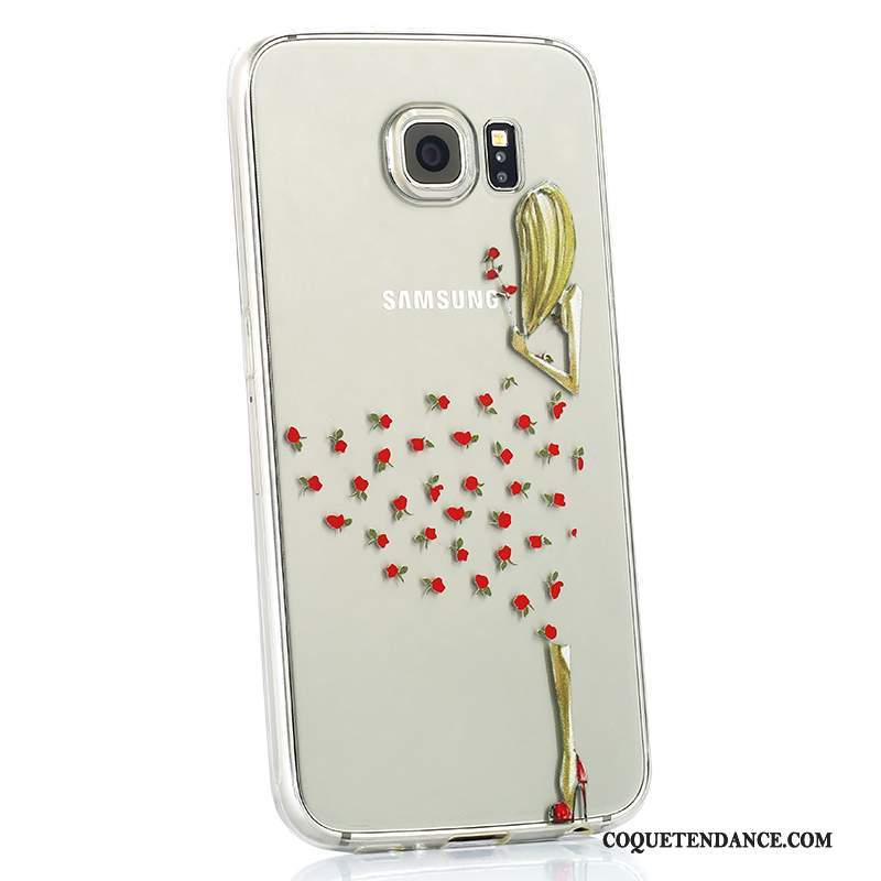 Samsung Galaxy S6 Coque Blanc Personnalité Charmant Silicone Protection