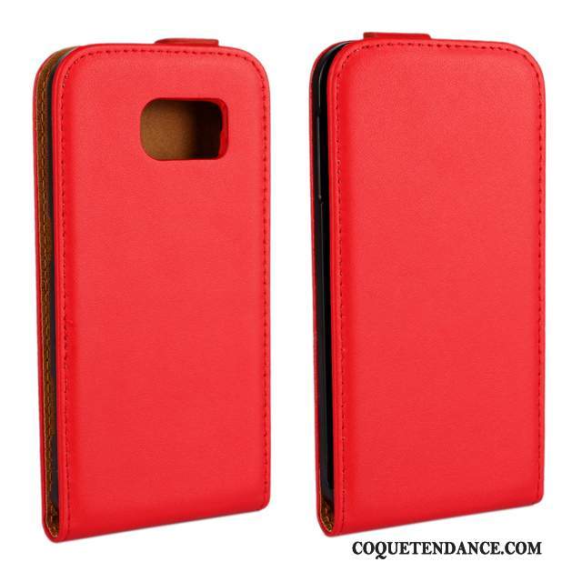 Samsung Galaxy S6 Coque Cuir Véritable Étui Protection Rose Étui En Cuir