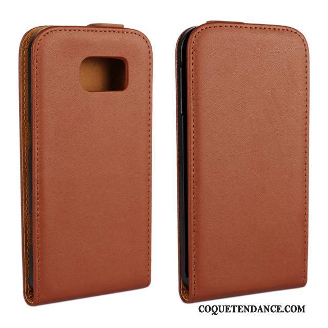 Samsung Galaxy S6 Coque Cuir Véritable Étui Protection Rose Étui En Cuir