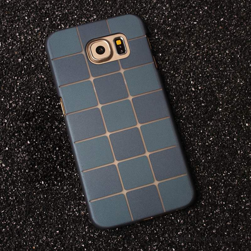 Samsung Galaxy S6 Coque Délavé En Daim Protection Simple Tendance Bleu