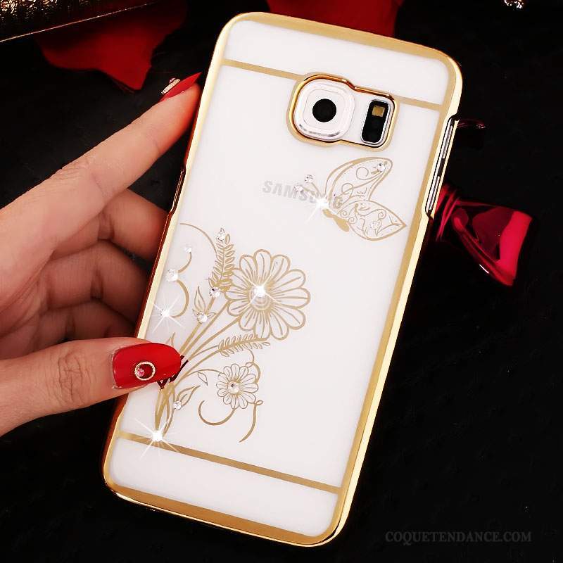 Samsung Galaxy S6 Coque Strass Placage Protection Étui Or