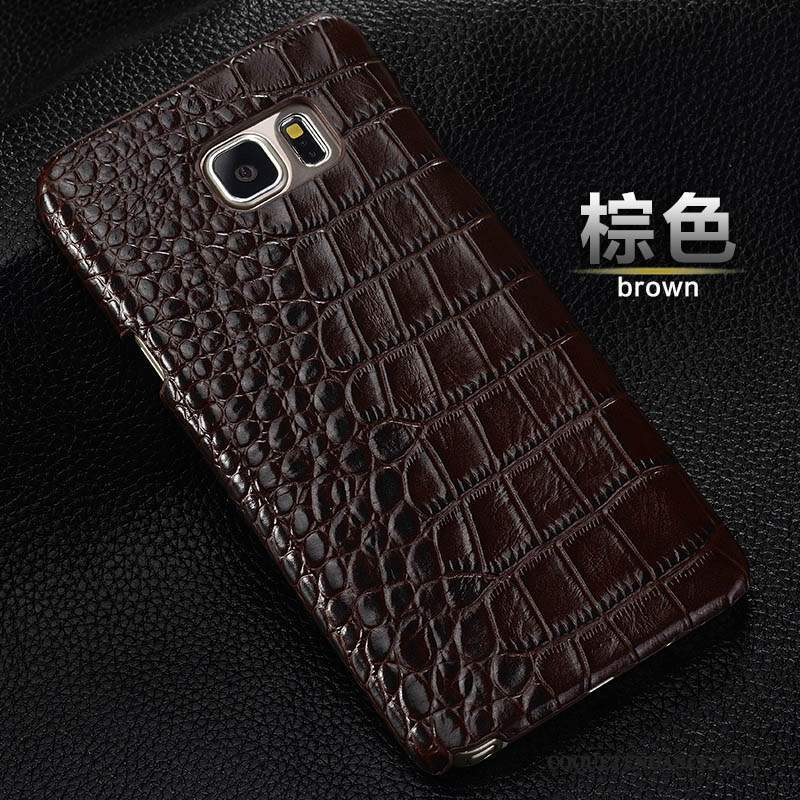 Samsung Galaxy S6 Edge Coque De Téléphone Étui Étui En Cuir Cuir Véritable Protection