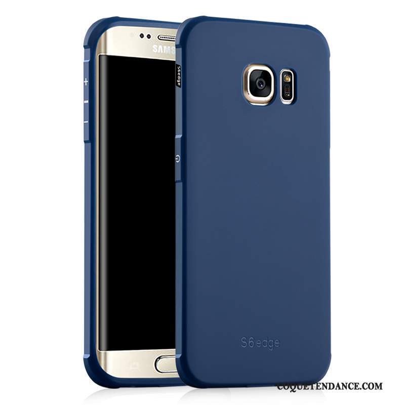 Samsung Galaxy S6 Edge Coque Délavé En Daim Légères Business Bleu De Téléphone