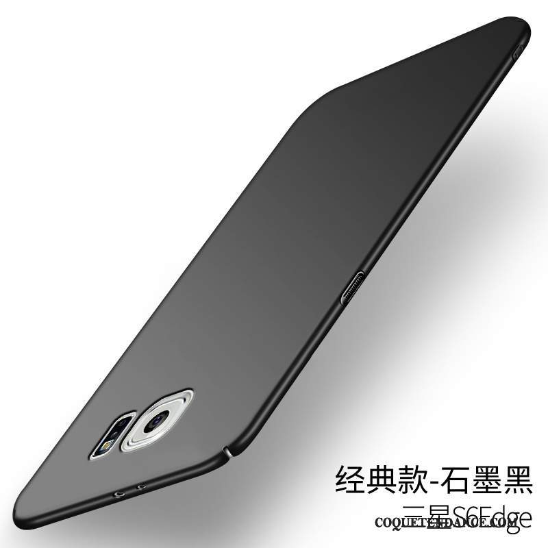 Samsung Galaxy S6 Edge Coque Incassable Noir Très Mince Tendance Protection