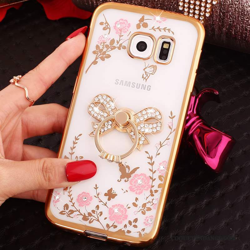 Samsung Galaxy S6 Edge Coque Protection Étui Strass Dessin Animé Bleu