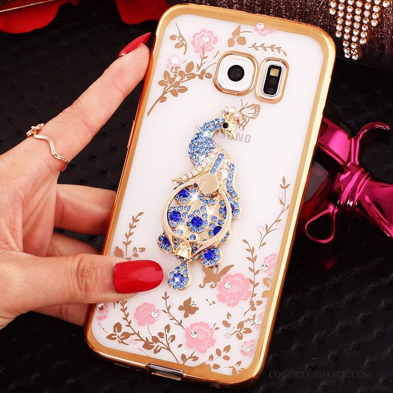 Samsung Galaxy S6 Edge Coque Protection Étui Strass Dessin Animé Bleu