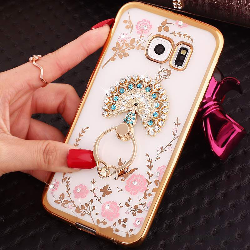 Samsung Galaxy S6 Edge Coque Protection Étui Strass Dessin Animé Bleu