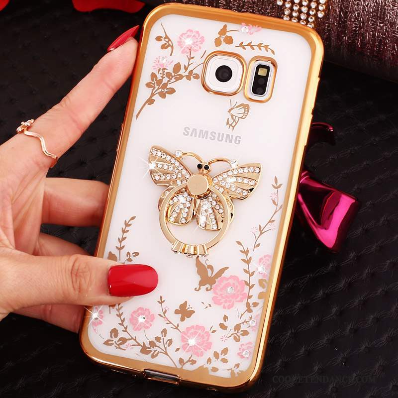 Samsung Galaxy S6 Edge Coque Protection Étui Strass Dessin Animé Bleu