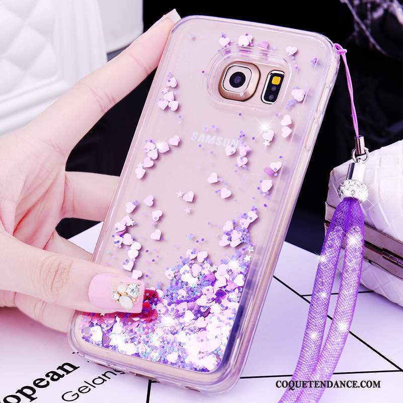 Samsung Galaxy S6 Edge + Coque Silicone Protection Dessin Animé Charmant Violet