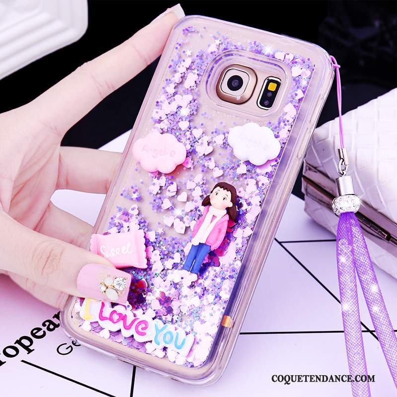 Samsung Galaxy S6 Edge + Coque Silicone Protection Dessin Animé Charmant Violet