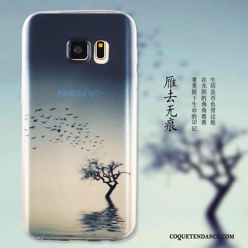 Samsung Galaxy S6 Edge Coque Étui De Téléphone Silicone Protection Bleu