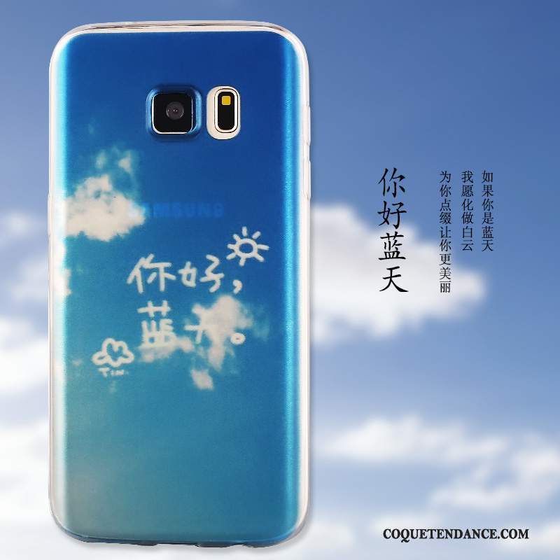Samsung Galaxy S6 Edge Coque Étui De Téléphone Silicone Protection Bleu