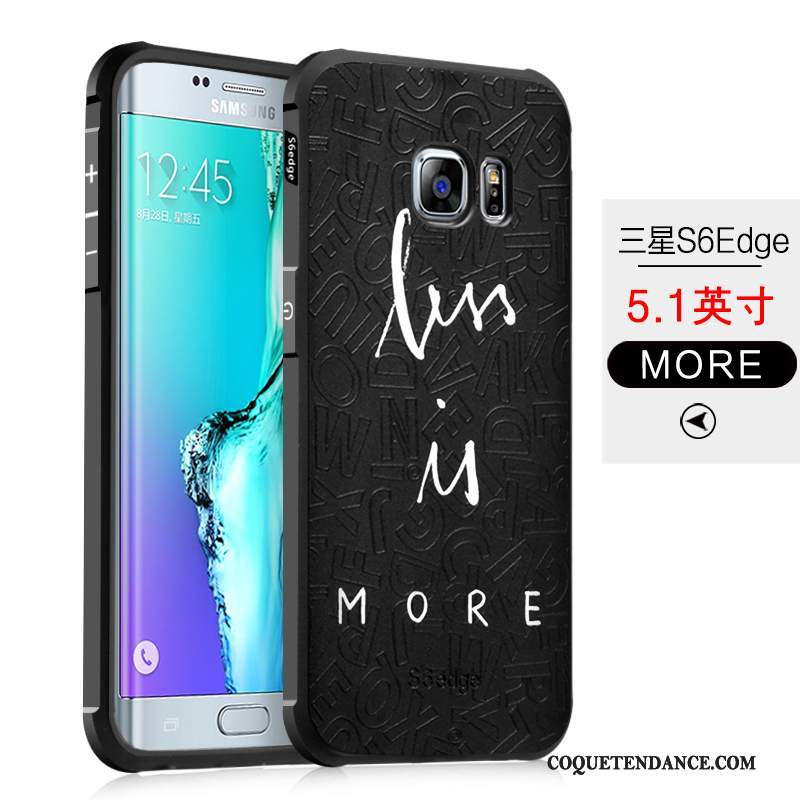 Samsung Galaxy S6 Edge Coque Étui Incassable Silicone De Téléphone Noir