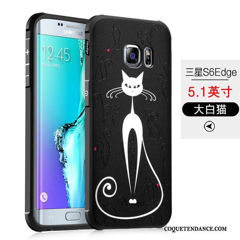 Samsung Galaxy S6 Edge Coque Étui Incassable Silicone De Téléphone Noir