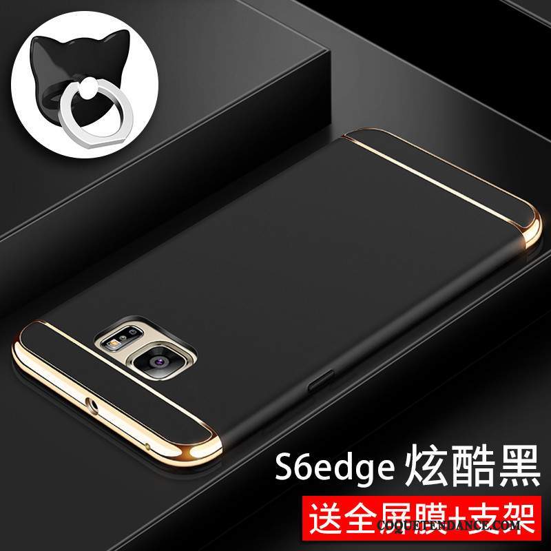 Samsung Galaxy S6 Edge Coque Étui Rouge Délavé En Daim De Téléphone Incassable
