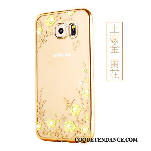 Samsung Galaxy S6 Edge + Coque Étui Transparent Fluide Doux Or