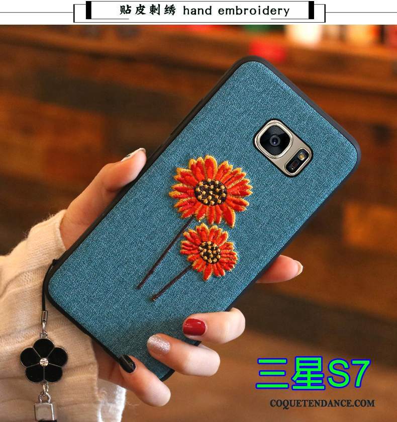 Samsung Galaxy S7 Coque Broderie Tout Compris Étui Protection Silicone