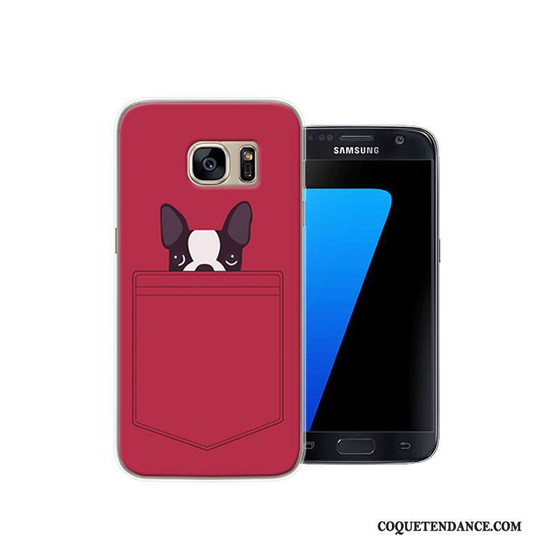 Samsung Galaxy S7 Coque Créatif Difficile Dessin Animé Protection Rouge